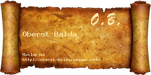 Oberst Balda névjegykártya